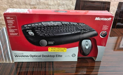 NUEVO Combo de teclado y mouse Microsoft inalámbrico óptico de escritorio Elite USB/PS2 Foto 1 de 4