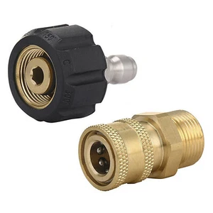 Pressure Washer Hose Connector Adapter Set Quick Connect M22 to 1/4" Gun to Wand - Picture 1 of 6