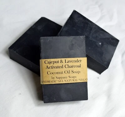 SAPPANY SOAPS Handmade Organic ingredients coconut oil soap Cajeput Lavender charcoal
