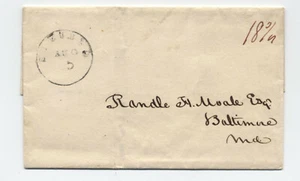 1835 Steubenville Ohio black CDS stampless folded letter [5251.274] - Picture 1 of 3