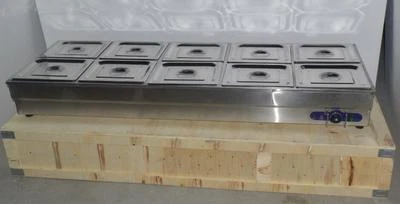 10-Pan Hot Well Steam Table Food Warmer Commercial Stainless Steel sneeze Guard - Image 1 of 4