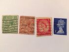 Four Great Britain Stamps - King George V/Queen Elizabeth II; Used