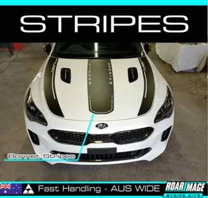 AM 2016-2022 KIA Stinger Bonnet stripes kit set stickers decals not side door - Picture 1 of 10