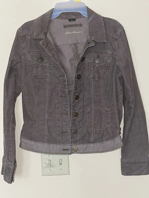 Chaqueta de pana Eddie Bauer púrpura lavanda con botones para mujer talla M Foto 1 de 4