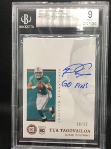 Tua Tagovailoa Dolphins 2020 Panini Encased Scripted Signatures #/50 BGS 9 - Picture 1 of 2