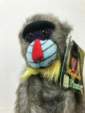 New Fiesta Mandrill Gray Monkey Hanging Plush Clasp Hands Feet 24"