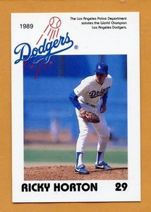 1989 Dodgers Police Baseball card # 29 Ricky Horton