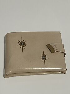 Aristocrat Fifth Avenue White Starburst Beige Wallet Imported  French Leather