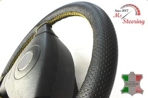 FOR ALFA ROMEO Giulietta Berlina 55-64 BLACK PERF LEATHER STEERING WHEEL COVER Y - Picture 1 of 6