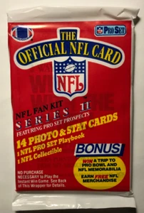 1989 Pro Set Series 2 Football Cards, 1 Sealed Wax PACK From Wax Box, 14 Cards - Picture 1 of 2