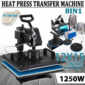 8 IN 1 Heat Press Machine (CAP, PE, MUG,T-SHIRT) Sublimation Transfer 15"x12"