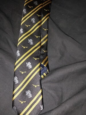mens tie yellow gold with Hufflepuff badger Harry Potter - Image 1 of 3