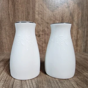 Juego de agitadores de sal y pimienta de encaje blanco Noritake REINA 6450Q excelente - Imagen 1 de 3