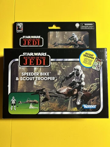 Star Wars Vintage Collection ROTJ 40th Anniversary Speeder Bike W/ Biker Scout Cover