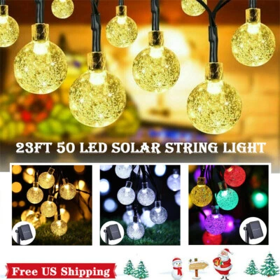 50 LED Luces Solares LED De Patio Prueba De Agua Luces Para Jardines Exteriores - Image 1 of 4