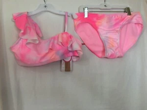 NWT Justice Girls Pink Tie Dye Top Bikini SET 2 pc Swimsuit UPF 50+ U Pick - Picture 1 of 4