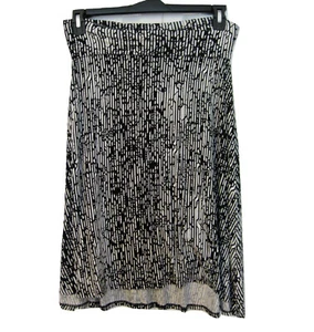 Lularoe Azure Skirt Size S 2 4 Knit Aline Yoga Waistband Foldover Black White - Picture 1 of 6