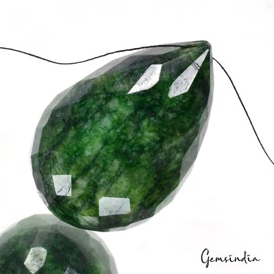 Taladro briolette certificado 197 quilates natural verde esmeralda pera a cuadros corte Foto 1 de 4