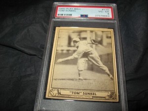 1940 Play Ball #110 Tom Sunkel PSA VG/EX 4 ~ST. Louis Cardinals!