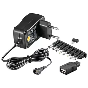 Goobay 3-12V Fuente de Alimentación Universal, Adaptador 1500 mA 18W 9 Enchufes Adaptador - Imagen 1 de 3