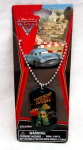 Cars Lightning McQueen 2"H Friends to the Finish Dog Tag 18" Ball Chain Necklace - Picture 1 of 3