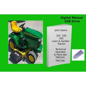 John Deere 325 335 345 Lawn & Garden Tractor Technical Manual & Parts Set - Picture 1 of 1