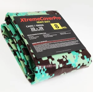 Housse de protection polyvalente TARP 20' x 20' CAMO 8 mil avec œillet - Photo 1/3
