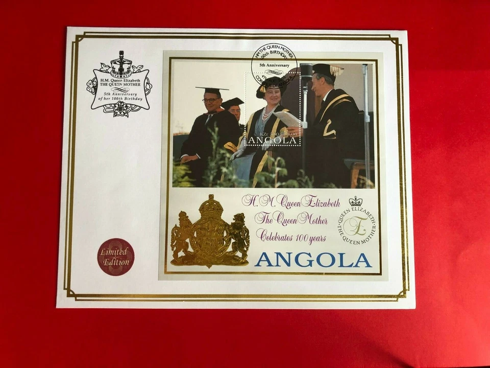 ANGOLA 2005 FDC LARGE QUEEN MOTHER 100TH BIRTHDAY MINISHEET 02 LIMITED EDITION - Image 1 of 1