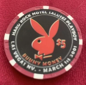 Hard Rock Hotel Salutes Playboy 2001 Casino Chip $5 Las Vegas NV Bunny Money - Bild 1 von 5