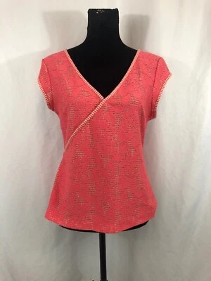 Chelsea28 Womens Size M Pink Short Sleeve V-Neck Knit Top - Image 1 of 3
