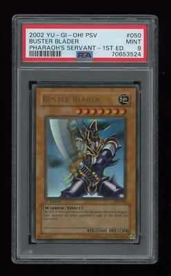 YUGIOH 1st Edition Pharaoh's Servant BUSTER BLADER PSV-050 Ultra Rare PSA 9 MINT - Image 1 of 2