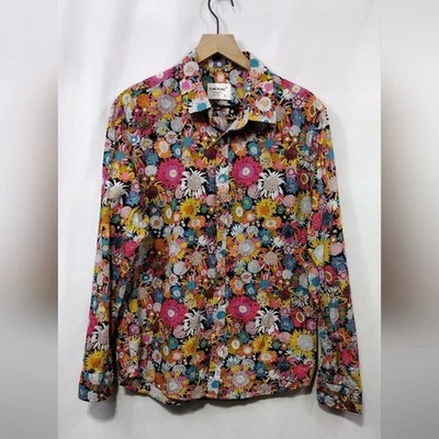 Camisa de Vestir Floral Tunevuse Para Hombres S Multicolor Boho Retro Años 90 Y2K Fiesta Artística Foto 1 de 4