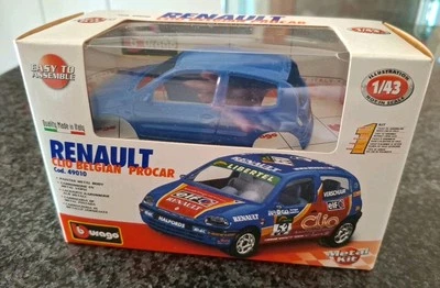 BBURAGO KIT 1/43 RENAULT CLIO BELGIAN PROCAR, SUPERMINT IN BOX - Immagine 1 di 3