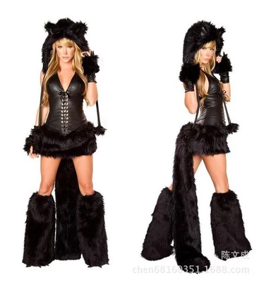 IOOTIANY Halloween Women Cosplay Sexy Furry Cartoon Costume Animal Anime Rabbit Catwoman