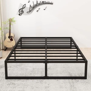 14 Inch Queen Bed Frame Heavy Duty Steel Slat Support Metal Platform Bed Fram... - Picture 1 of 9