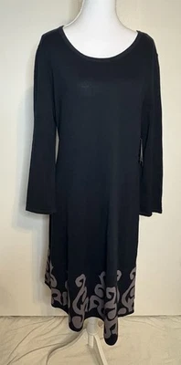 Vestido Suéter Nine West Para Mujer Negro con Borde Bronceado Talla XL NUEVO CON ETIQUETAS Foto 1 de 4