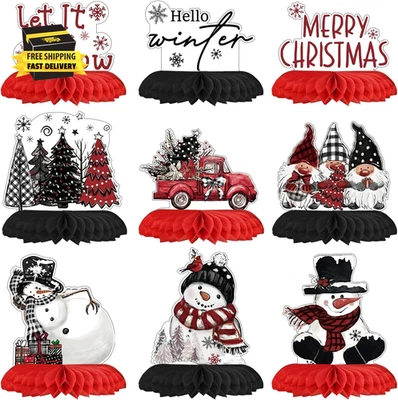 9PCS Christmas Party Table Decoration Centerpieces, Merry Christmas Snowman Gnom - Image 1 of 4