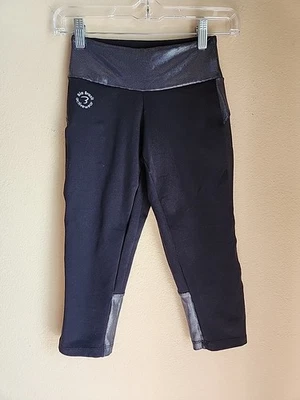 Bia Brazil  Dancewear Fitness Capri Leggings Black Mesh Panels, XS - Image 1 of 4