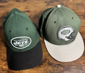 Lot of 2 NY New York JETS NFL Fitted & Snapback Hats Cap 39thirty 59fifty - Picture 1 of 12