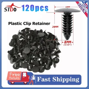 100Pcs Clips for Hole Plastic Rivet Retainer Fender Bumper Push Pin Fastener 8mm - Picture 1 of 13