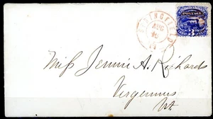 USA 114 AUF ATTRAKTIVEM BRIEF MIT ROTEM "SPRINGFIELD IL" STEMPEL - Bild 1 von 2
