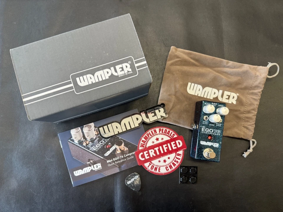 Wampler Mini Ego 76 Compressor Effects Pedal Blue Sparkle