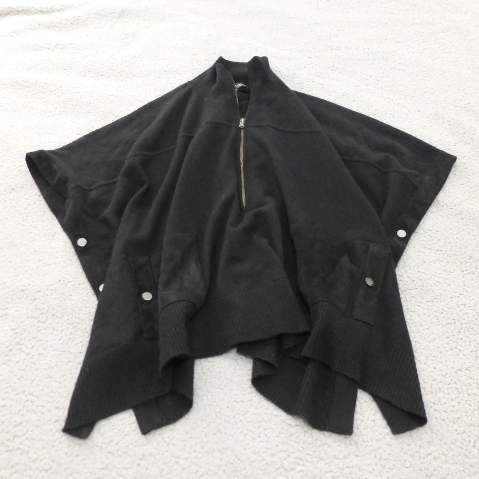 Повторять роскошь свитер женщин один размер кашемир шерсти черный плащ 1/4 молнии шаль - Изображение 1 из 4