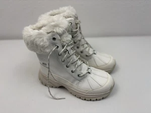Women’s UGG Adirondack Boots Size 6 Waterproof Dry Tech White with faux fur - Picture 1 of 11