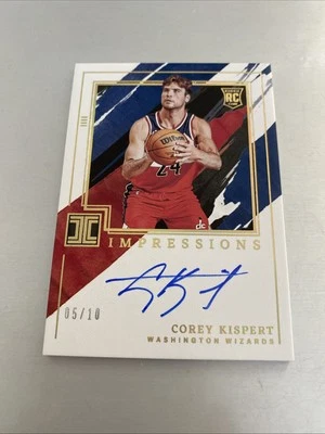 2021-22 Impeccable Corey Kispert Impressions Holo Gold Rookie Auto #05/10 RC SP - Image 1 of 2