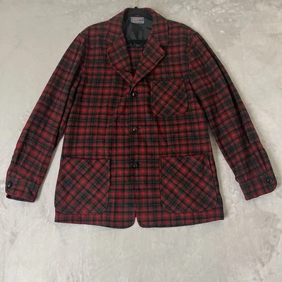 VTG Pendleton Wool Blazer Men’s Medium 49er Jacket Tartan Plaid 60s/70s Red EUC - Image 1 of 4
