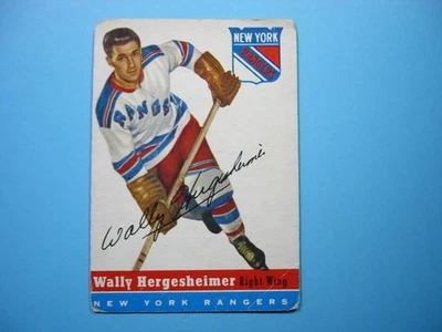 1954/55 TOPPS NHL HOCKEY CARD #22 WALLY HERGESHEIMER GD NICE 54/55 TOPPS - Image 1 of 2