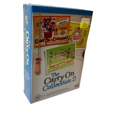 The Carry On Collection 2 Comedy DVD R4 NEW Abroad Jungle Convenience 3 Episodes - Image 1 of 4