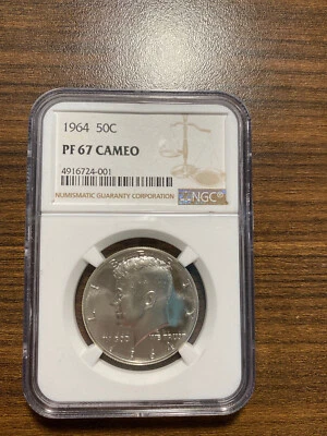 1964-P Kennedy Silver Half Dollar 50C NGC PROOF PF PR 67 CAMEO - Image 1 of 2