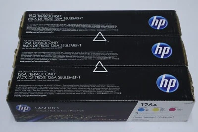 HP 126A CE311A CE312A CE313A LaserJet Tri-Pack Toner Cyan Yellow Magenta OEM - Image 1 of 4
